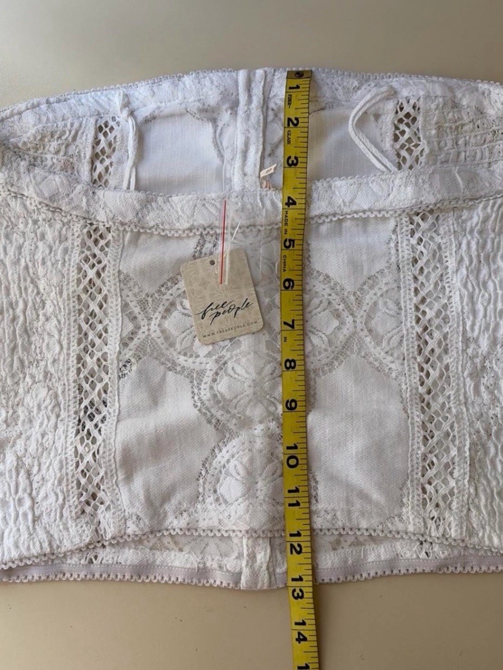 Free People Lace Button-Front Strapless Top - Picture 4 of 4